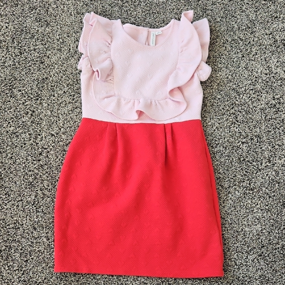 Charming Pink and Red Kids Dress